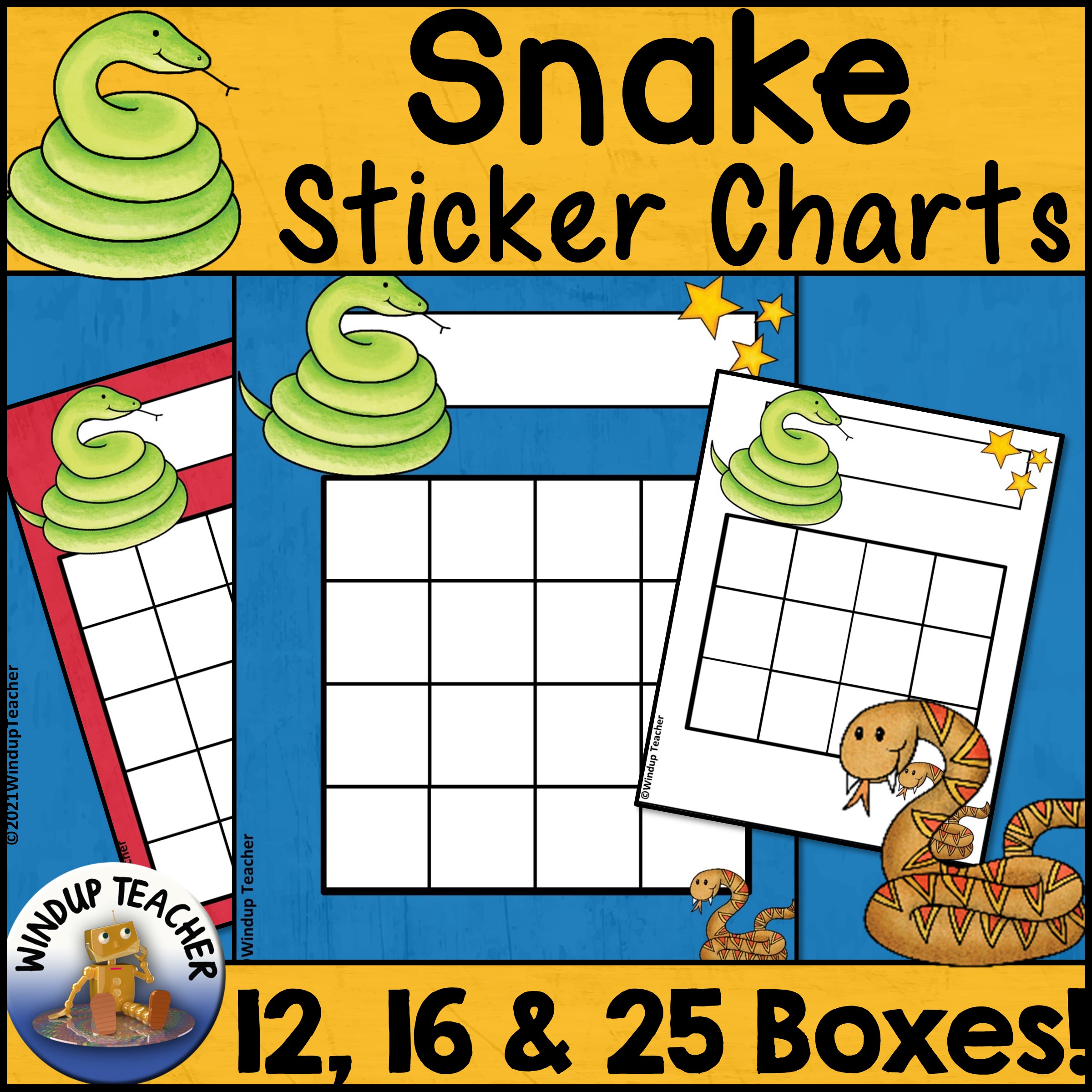 Snake Sticker Charts Printable Reading Incentive Reward Reproducibles