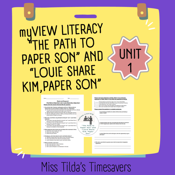 "The Path to Paper Son" - Read and Respond myView Literacy 5 | Made By ...