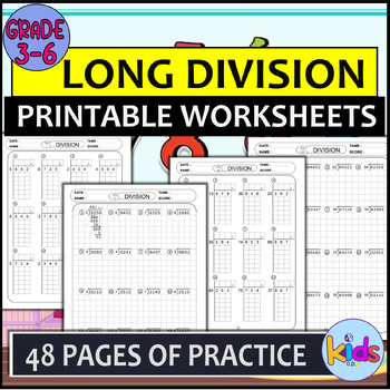 3.4.5 Digit by 1.2 Digit Long Division Practice Worksheets
