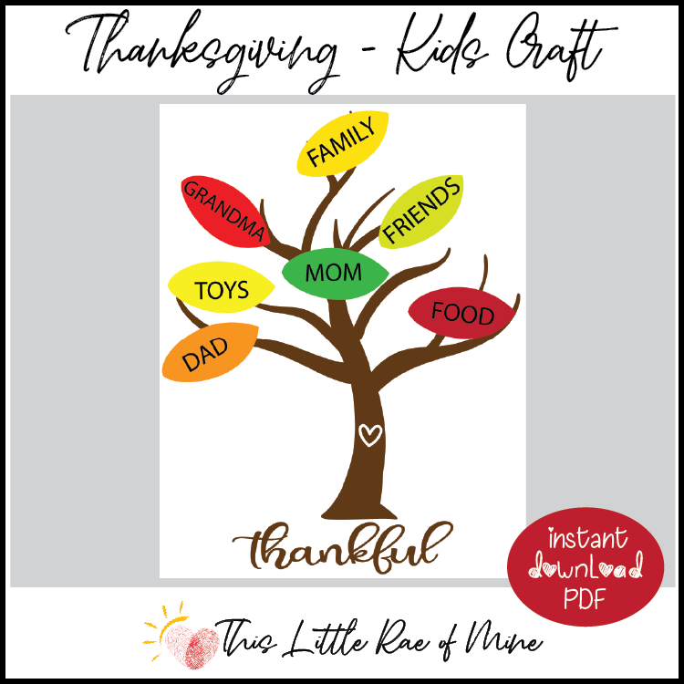Gratitude Tree - thankful - leaves - Thanksgiving - Keepsake - Printable
