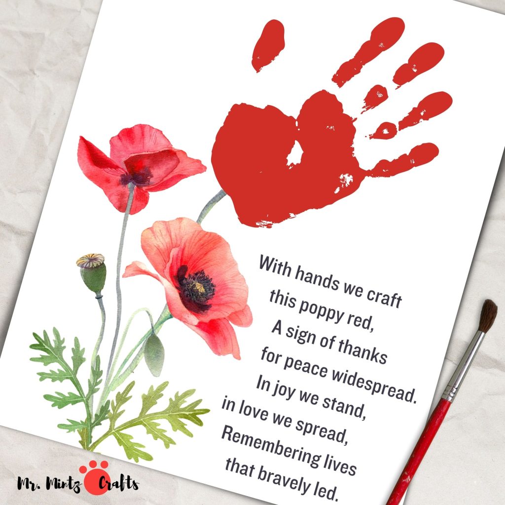 Remembrance Day Poppy Handprint Craft | Memorial Day Craft - Made By ...