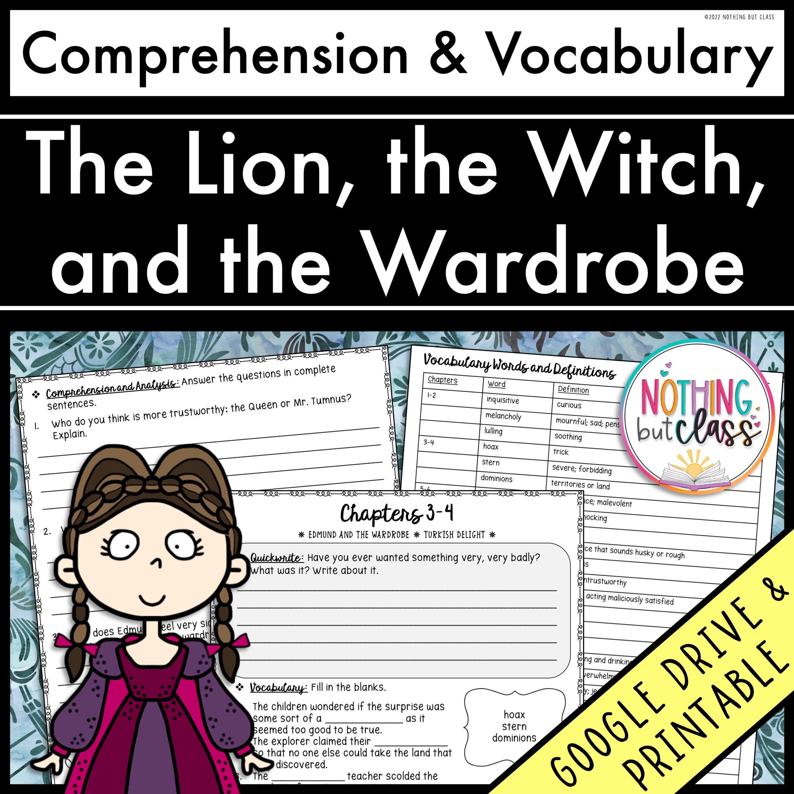 The Lion, the Witch, and the Wardrobe Comprehension and Vocabulary Pack
