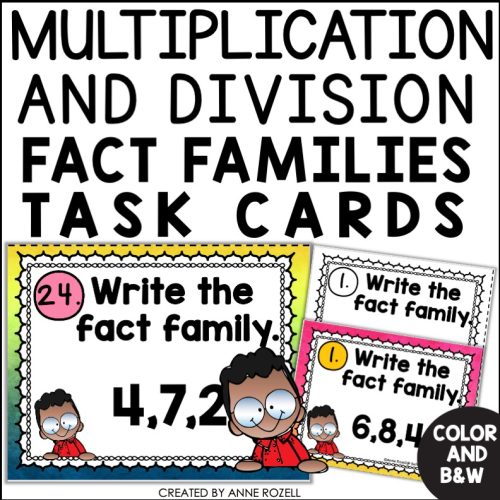 Multiplication and Division Fact Families Task Cards - Made By Teachers