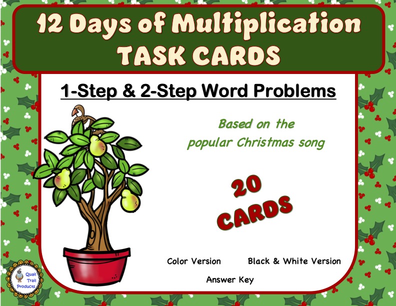 Multiplication Task Cards | Christmas Theme