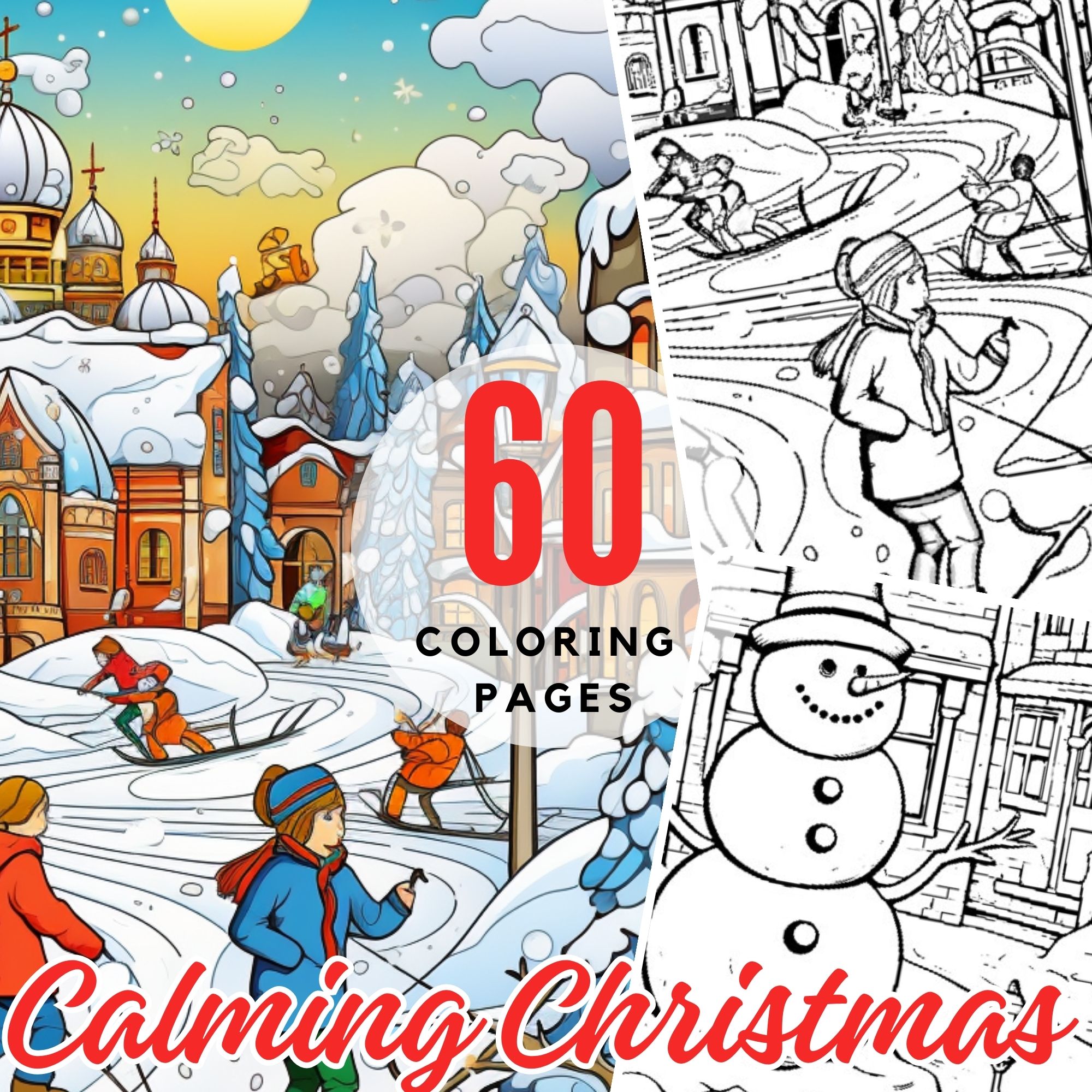 Middle School Christmas Coloring Pages for Stress Relief - Christmas Scene