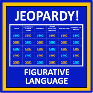 Figurative Language Jeopardy - an interactive ELA game - Made By Teachers