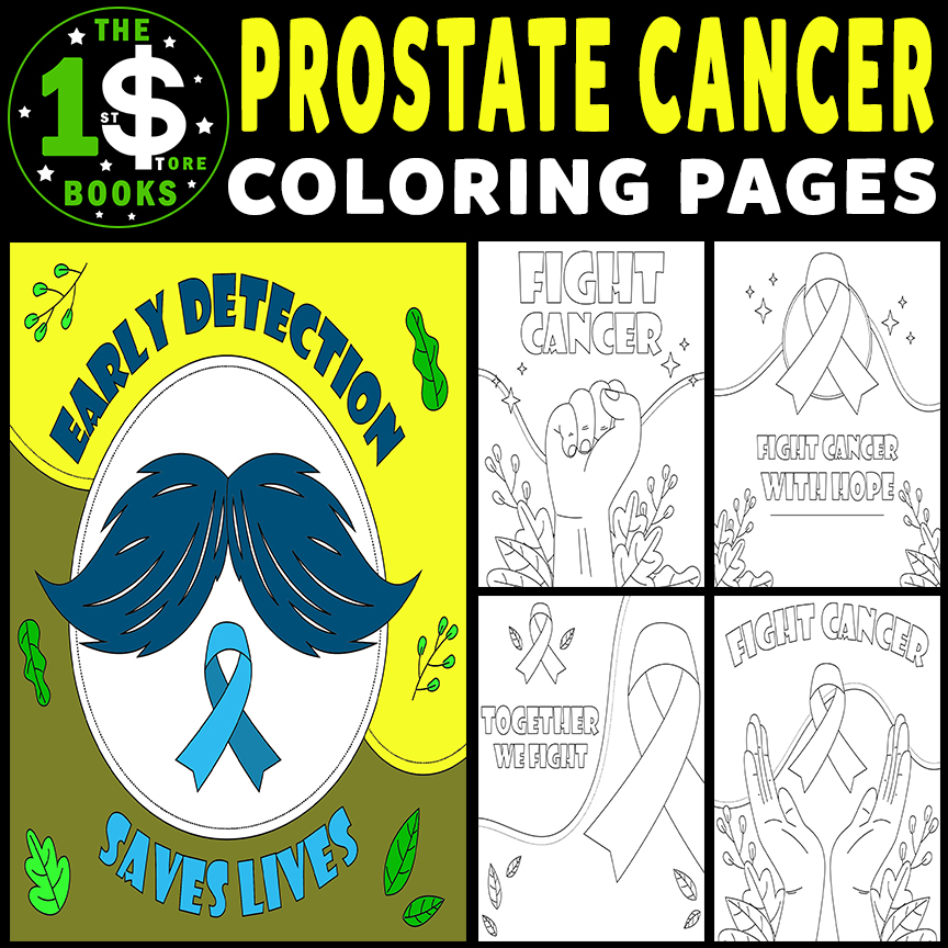 Prostate Cancer Awareness Month Coloring Pages | Blue November Holiday Coloring Sheets