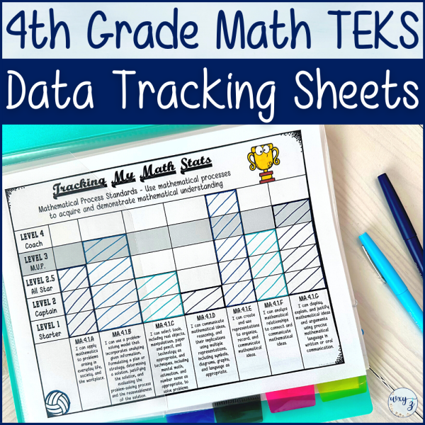 Math Student Data Tracking Sheets for 4th Grade TEKS - Sports Themed ...