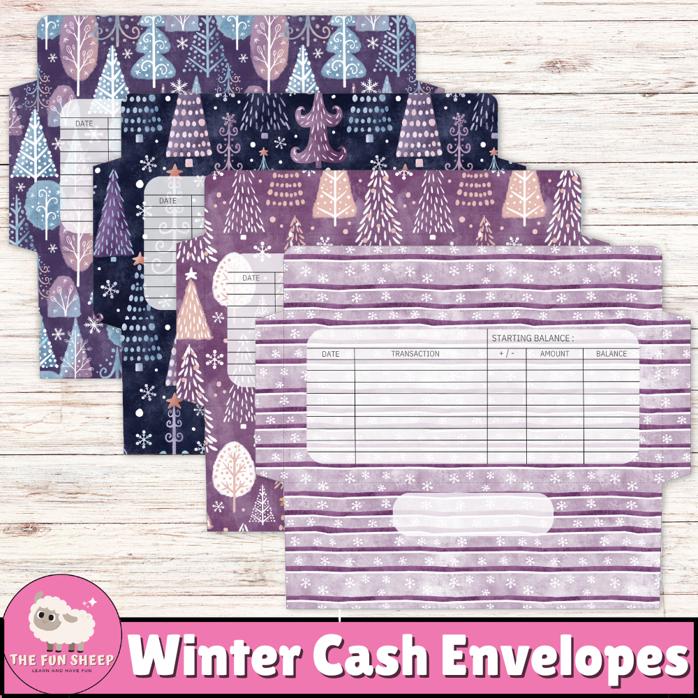 Winter Cash Envelopes | DIY Money Envelopes Printable Budget Tracker