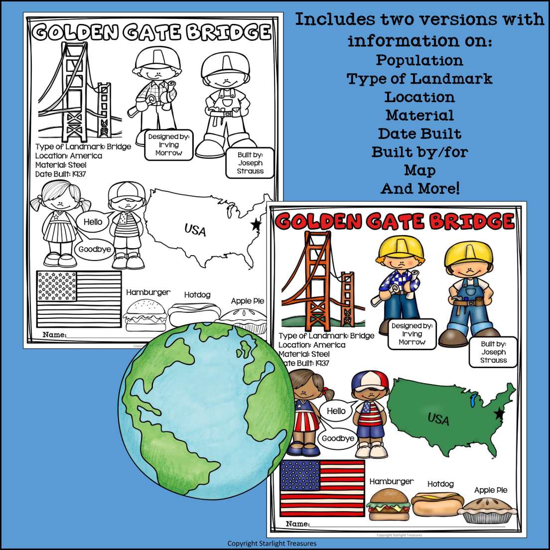 Golden Gate Bridge Fact Sheet for Early Readers - World Landmarks