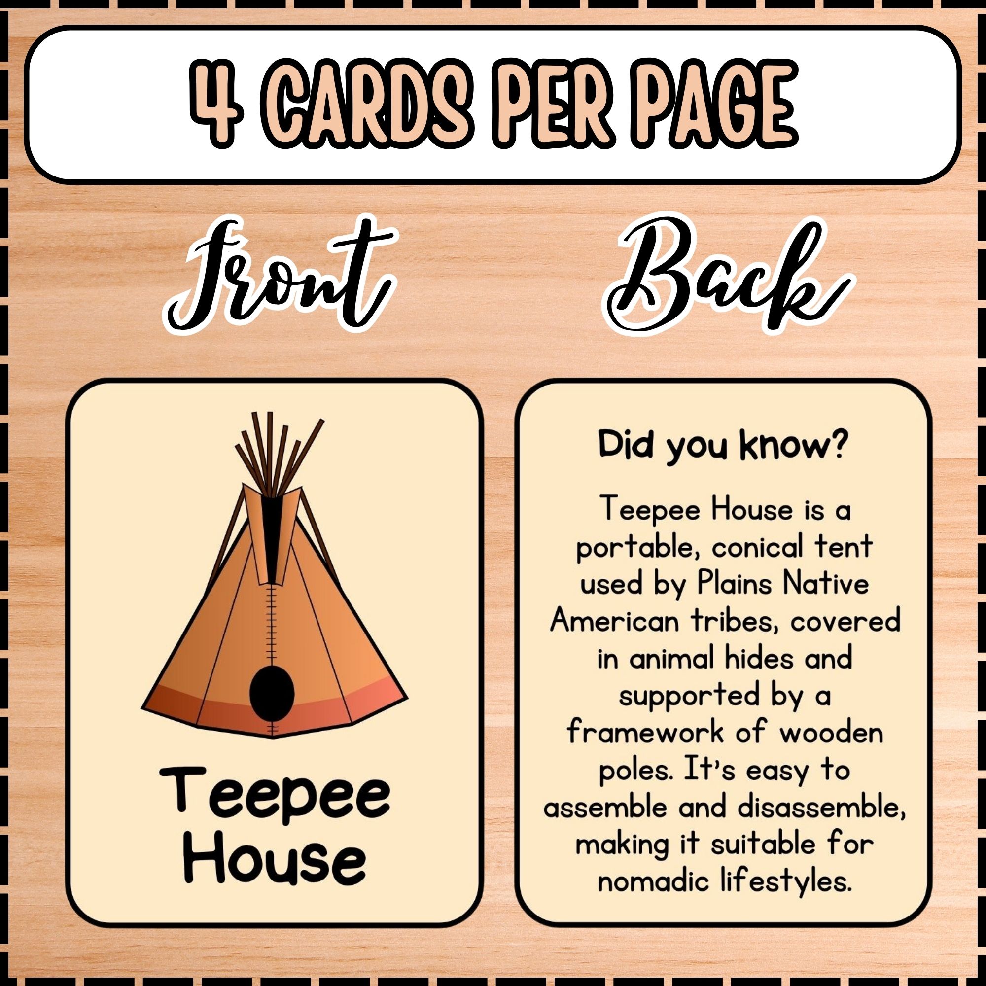 Indigenous People Housing Flashcards | Native American Traditional ...