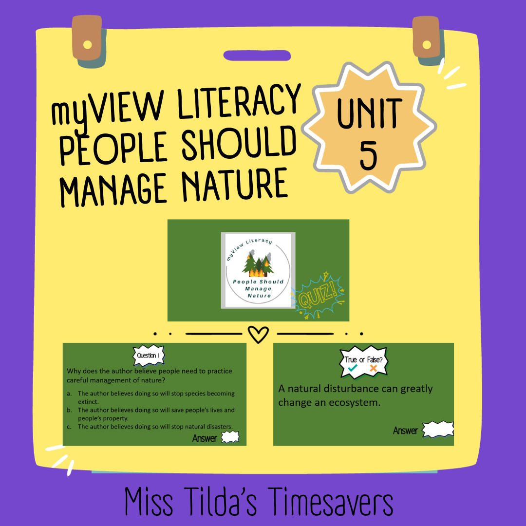 People Should Manage Nature Quiz - myView Literacy 5