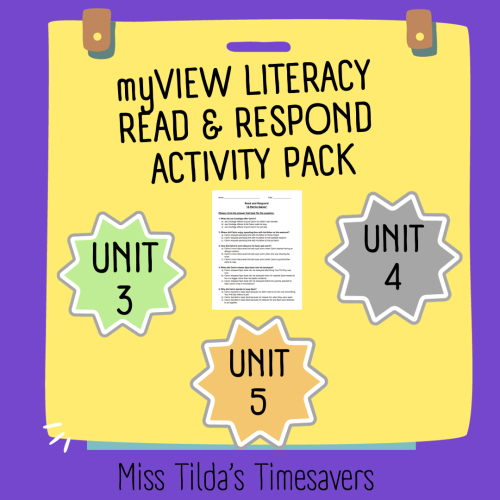 myView Literacy 5.2 Read and Respond Activity Pack - Made By Teachers