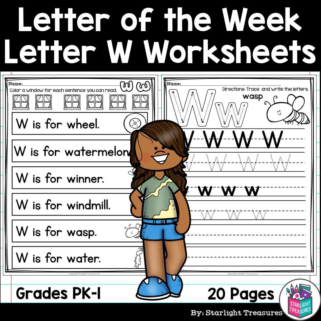 Alphabet Letter of the Week Worksheets for Early Readers - Letter W