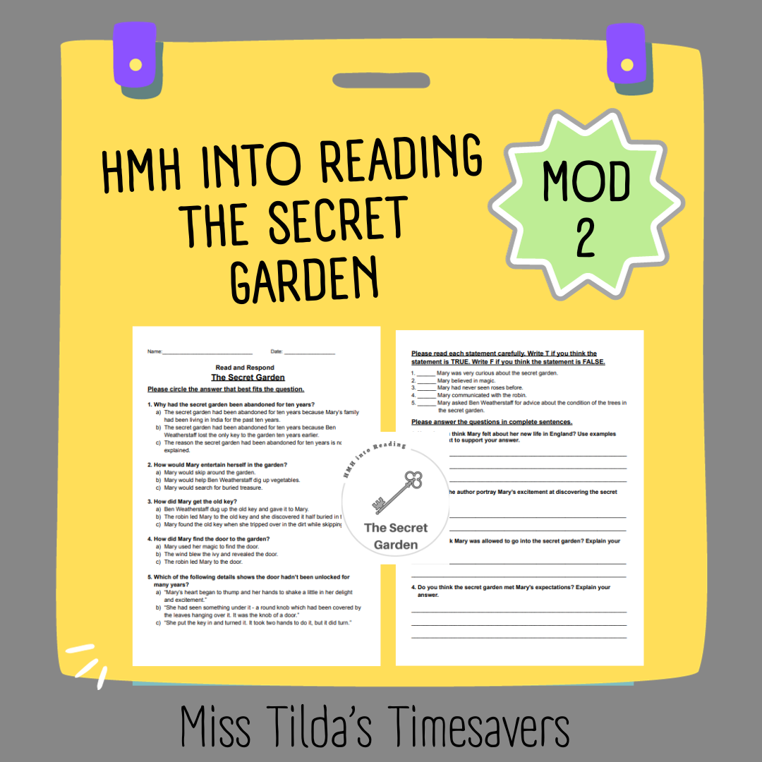 The Secret Garden - Grade 5 HMH Into Reading (Module 2)