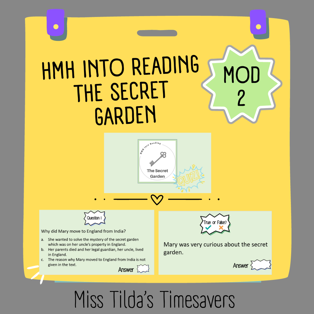 The Secret Garden Quiz - Grade 5 HMH into Reading