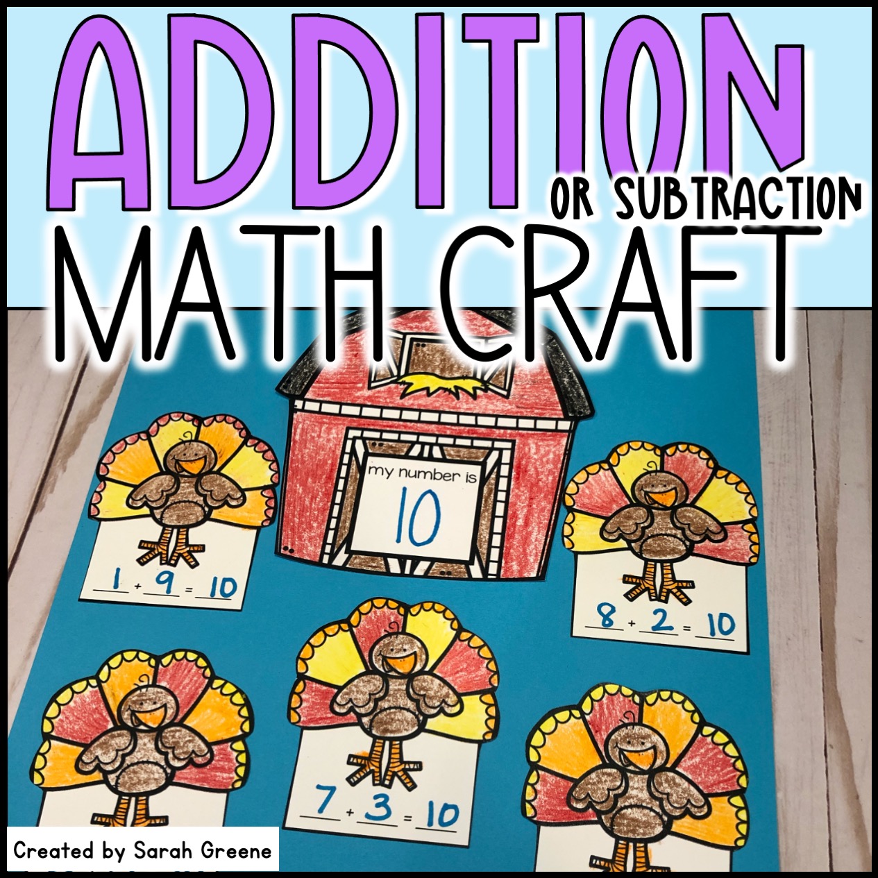 Thanksgiving Math Craft for Addition or Subtraction
