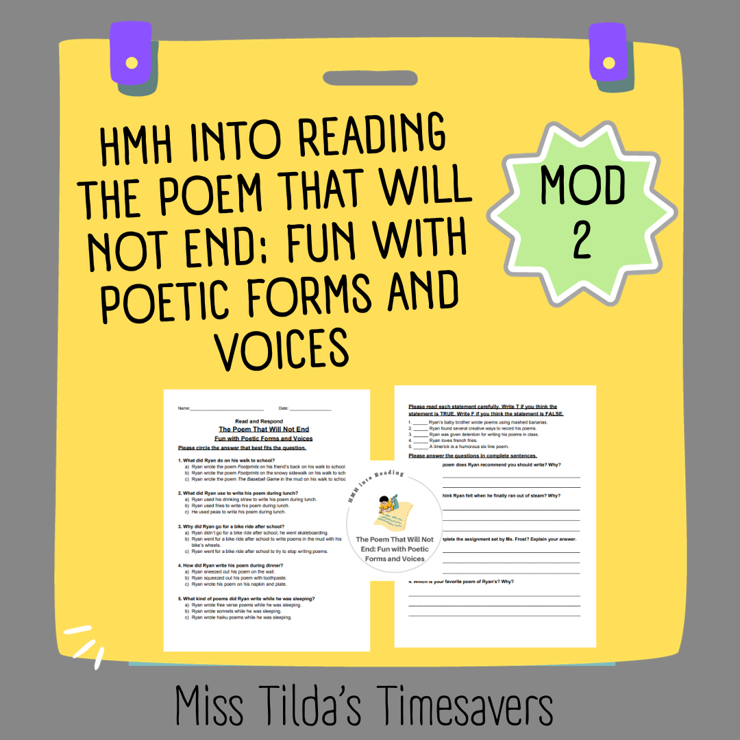 The Poem That Will Not End - Grade 5 HMH Into Read