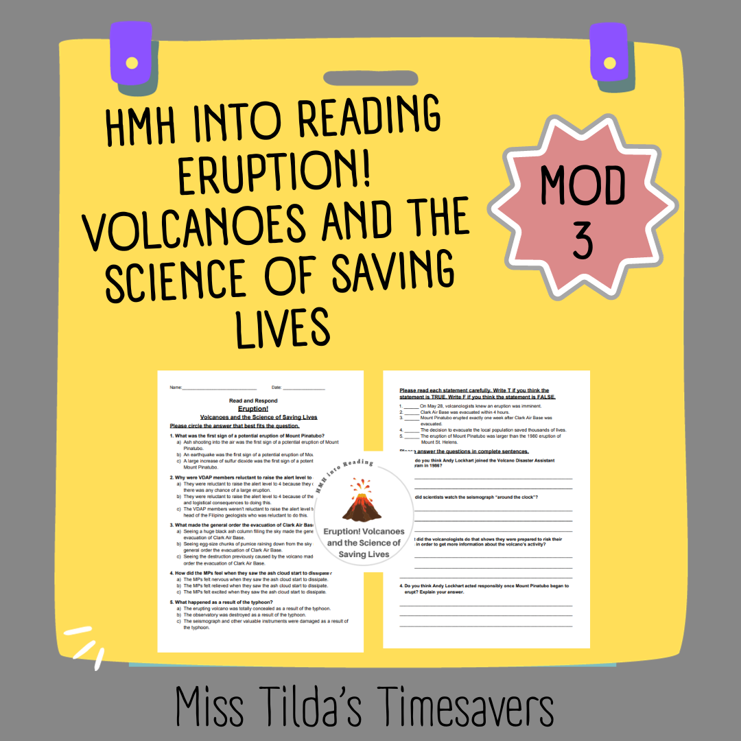 Eruption! - Grade 5 HMH into Reading (Module 3)