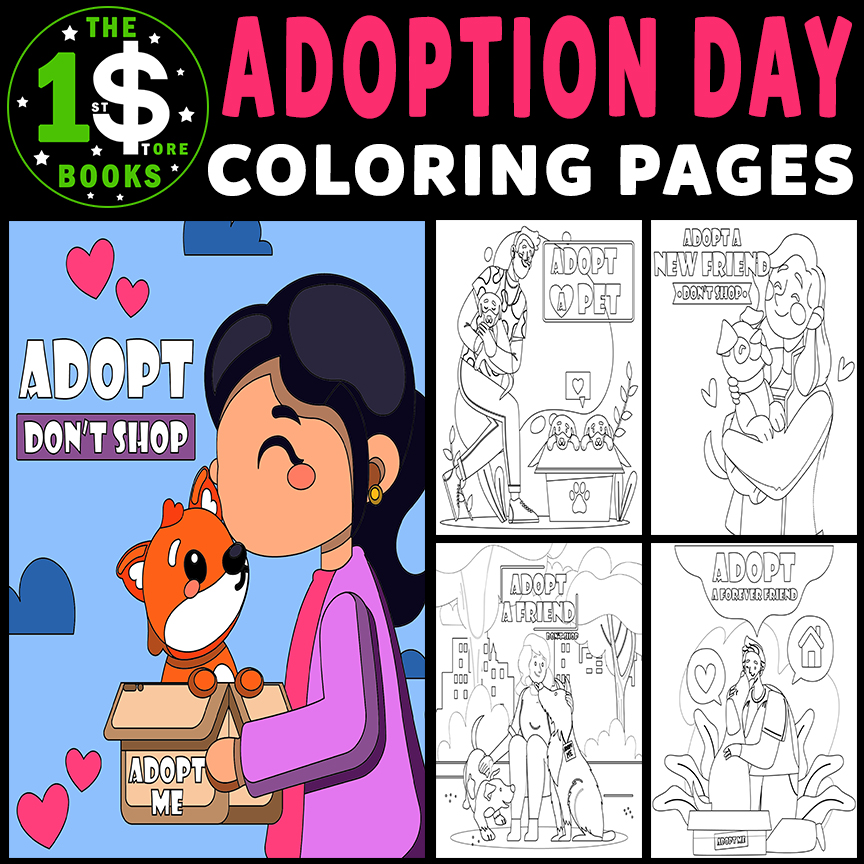 World Adoption Day Coloring Pages | National Adoption Month Holiday Coloring Sheets
