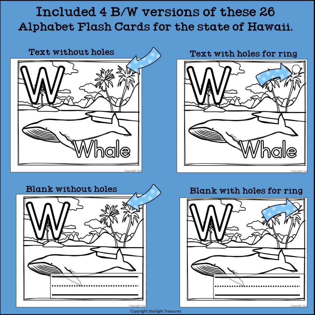 Alphabet Flash Cards for Early Readers - State of Hawaii | Made By Teachers