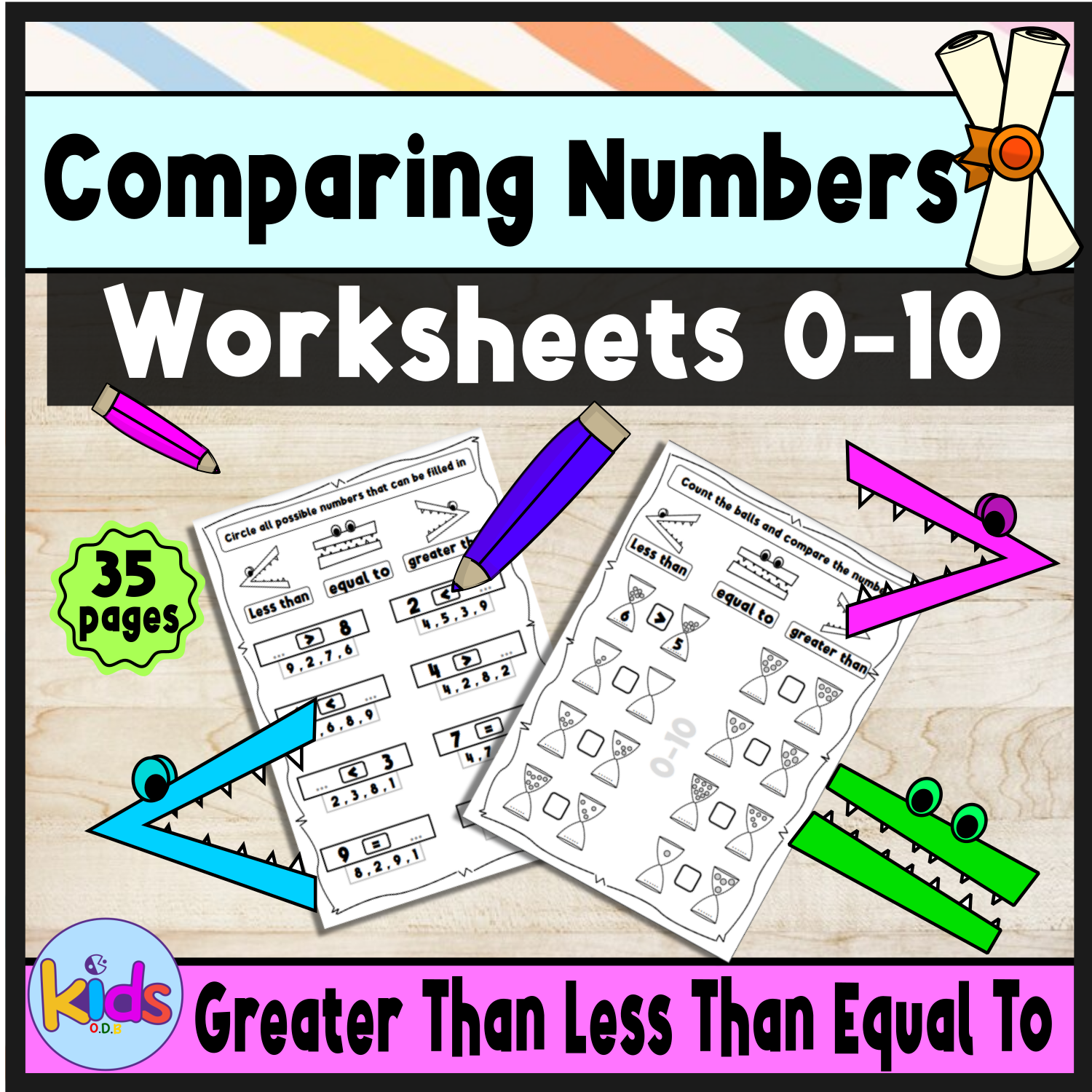 Worksheets Kindergarten Numbers Compare Ascending descending order ...