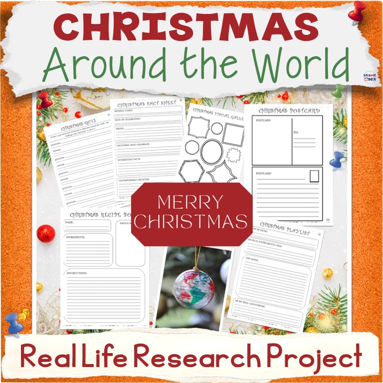 Christmas Around The World Research Project Based Learning Fun Writing Activity