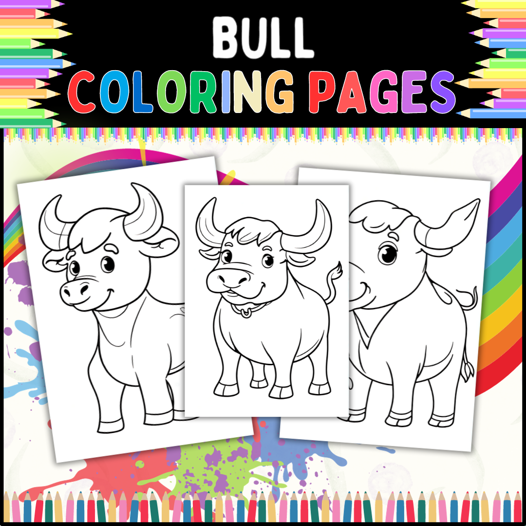Bull Coloring Pages: Unleash Creativity and Farm Animal Fun! for Grades K-5