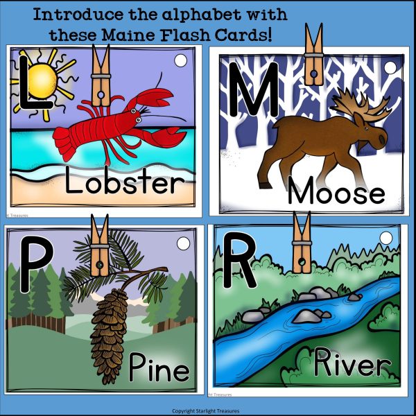 Alphabet Flash Cards for Early Readers - State of Maine | Made By Teachers