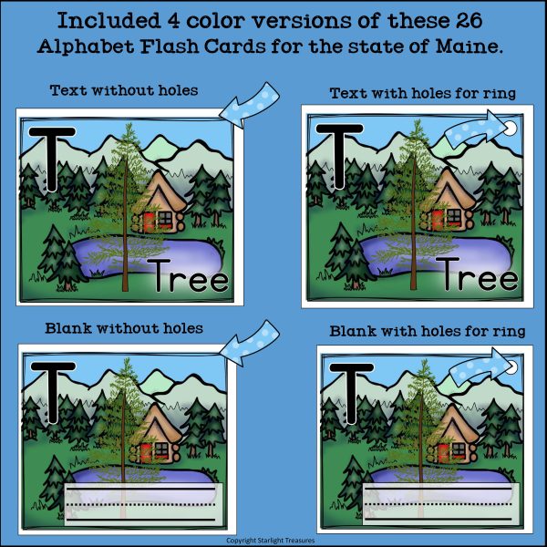 Alphabet Flash Cards for Early Readers - State of Maine | Made By Teachers
