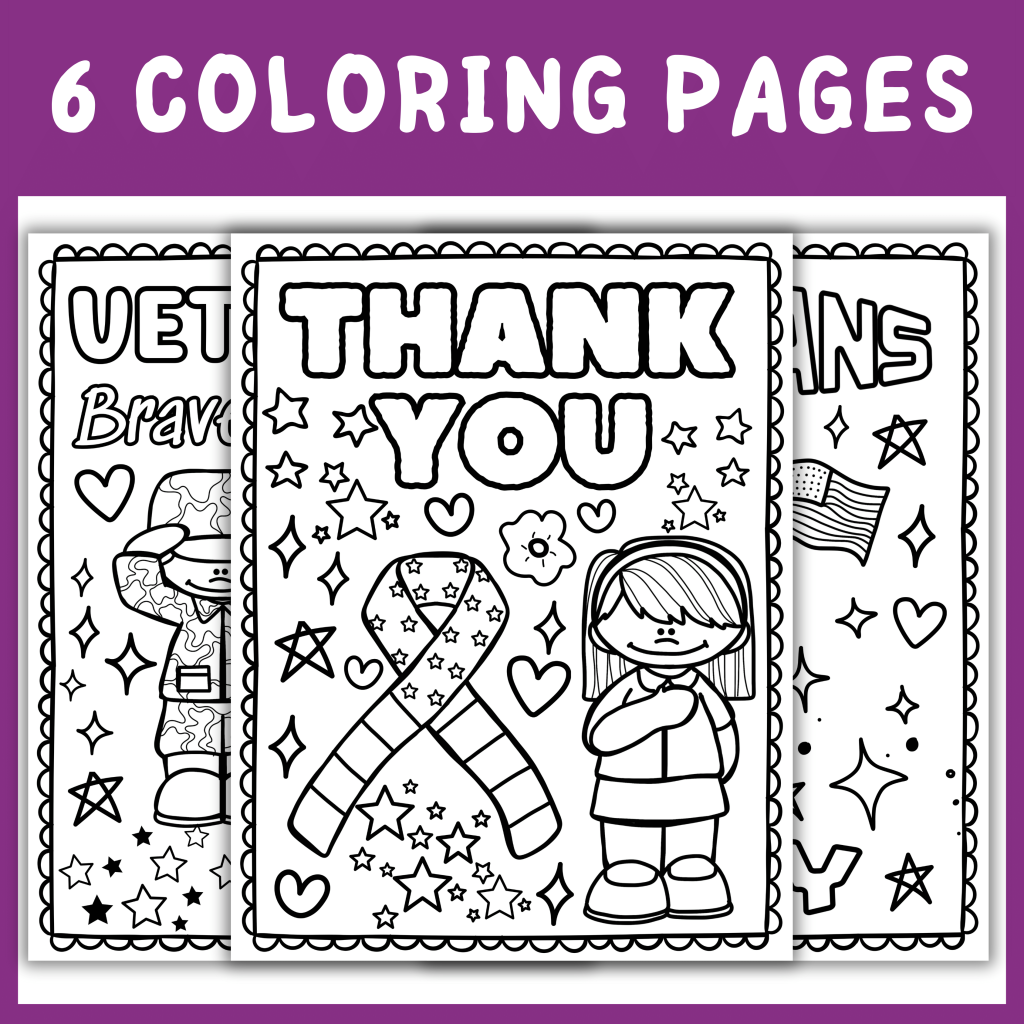 Veterans Day Coloring Pages Sheets | ART ACTIVITY - Made By Teachers