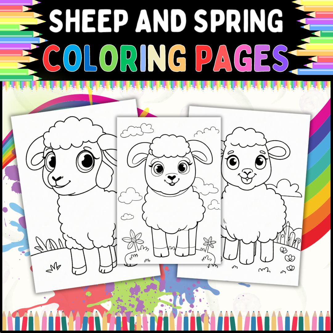 Sheep and spring Coloring Pages: Classroom, and Preschool to Grades 1st-5th