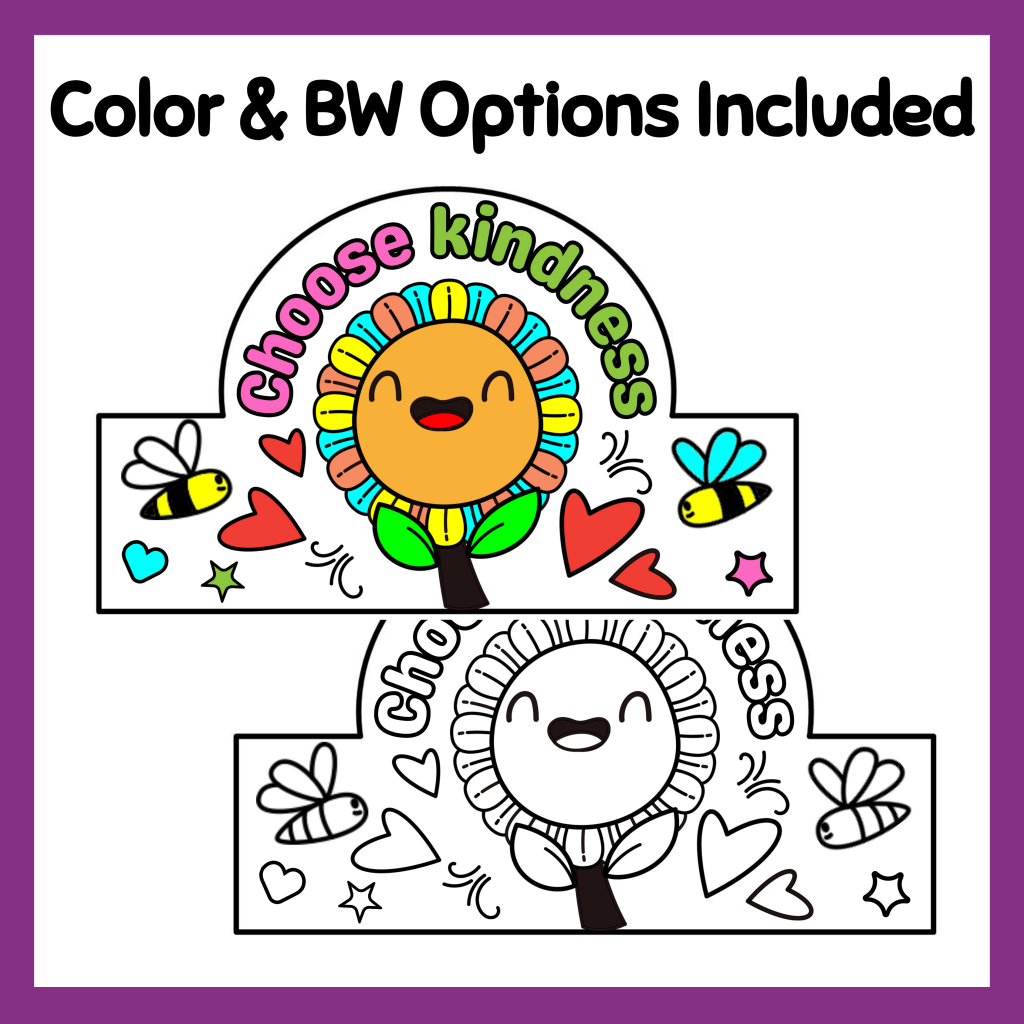 World Kindness Day Headband Crown | Choose Kindness Hat Craft Activity ...