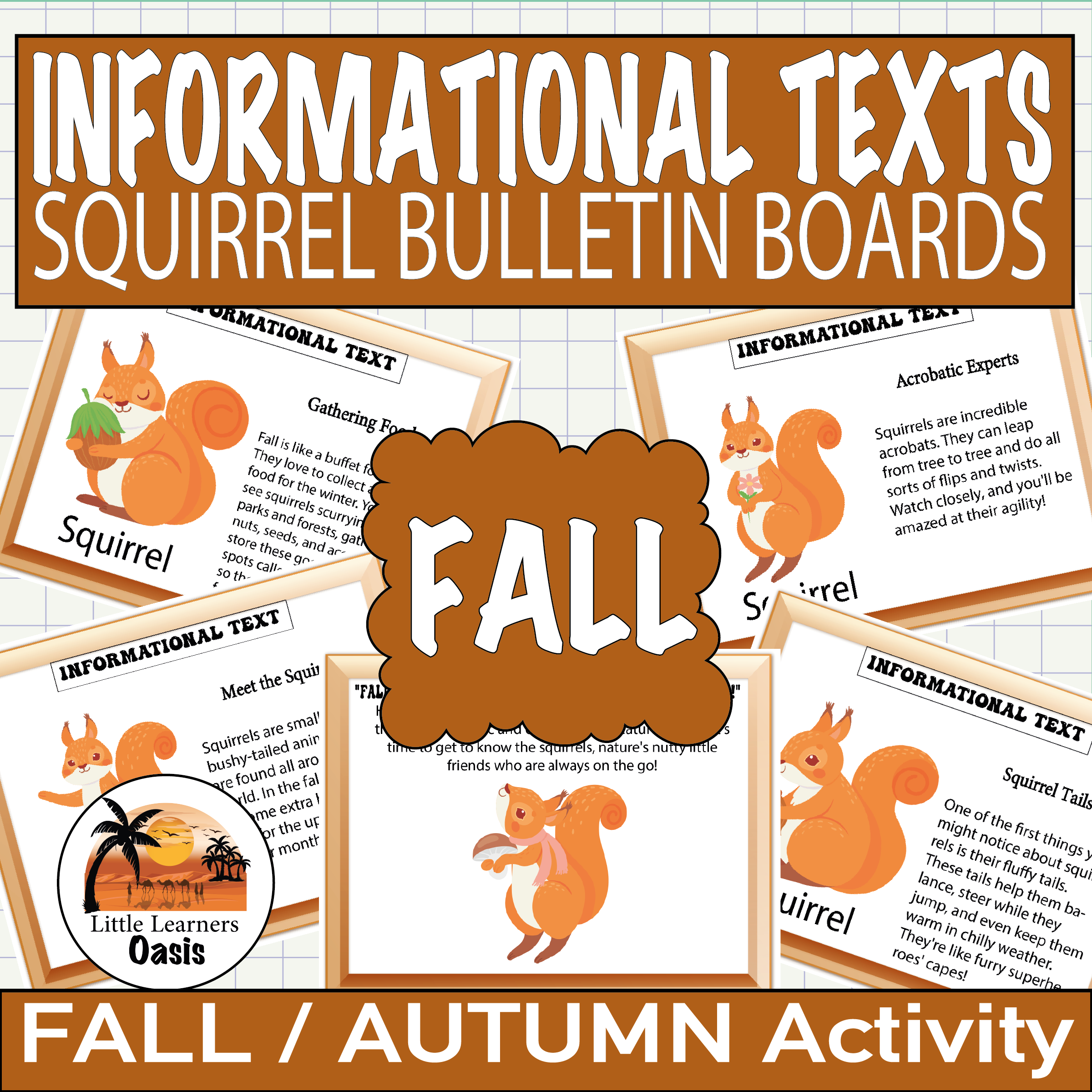 SQUIRREL Informational Texts - Autumn Bulletin Boards - Fall-themed Posters