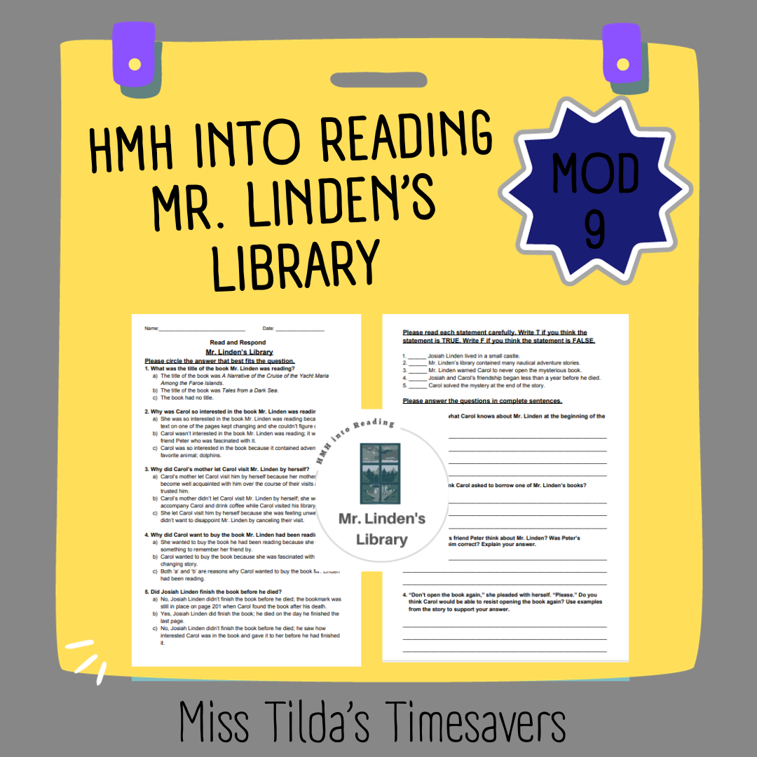 Mr. Linden's Library - Grade 5 HMH Into Reading (Module 9)