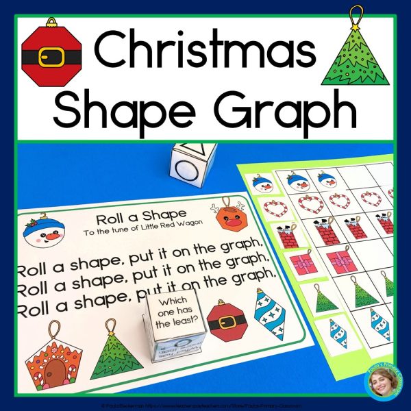 Christmas 2D Shapes | Roll and Graph Math Activity and Shape Posters ...