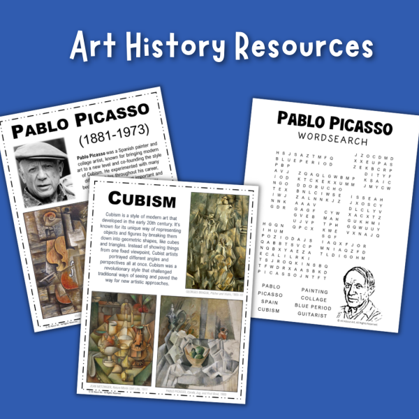 Cubism and Ink Shading Art Lesson inspired by artist Pablo Picasso ...