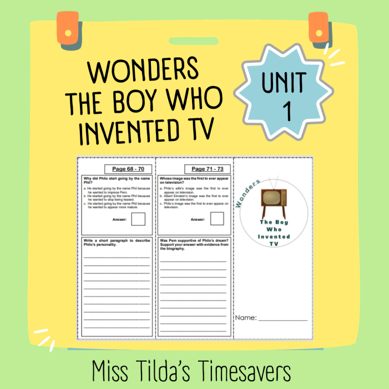 The Boy Who Invented TV - Grade 5 Wonders - Made By Teachers