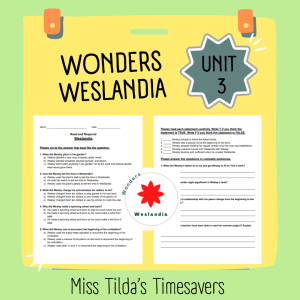 Weslandia - Read and Respond Grade 5 Wonders - Made By Teachers