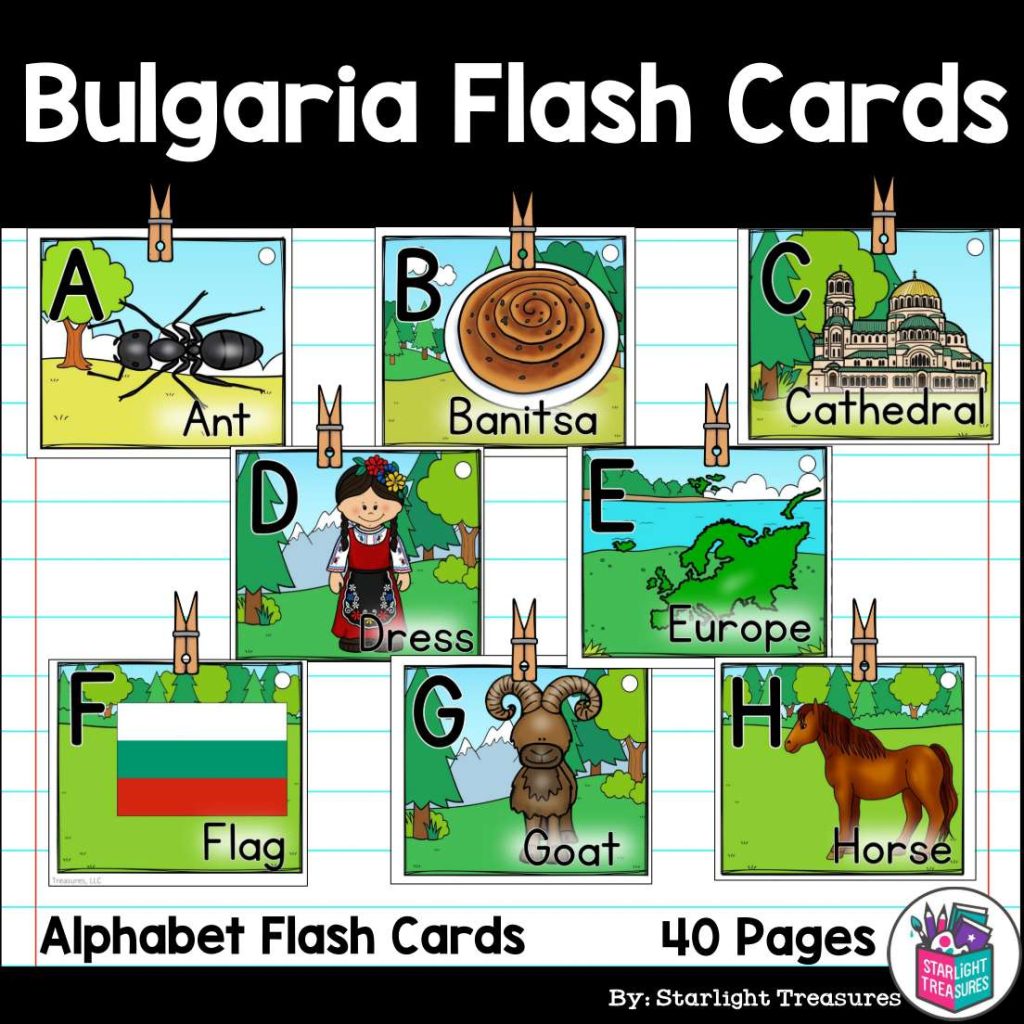 Alphabet Flash Cards for Early Readers - Country of Bulgaria | Made By ...