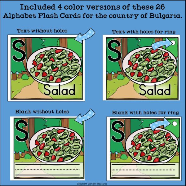 Alphabet Flash Cards for Early Readers - Country of Bulgaria | Made By ...