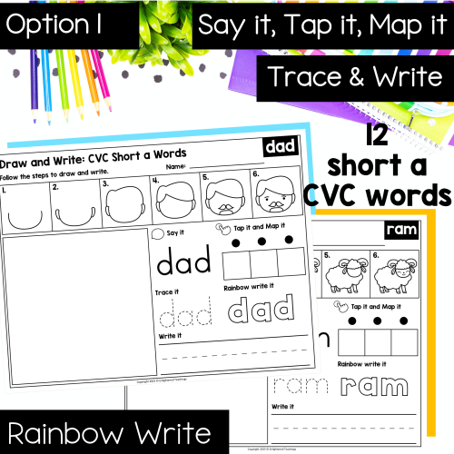 CVC Directed Drawings and Writing Worksheets - Short a CVC Word ...