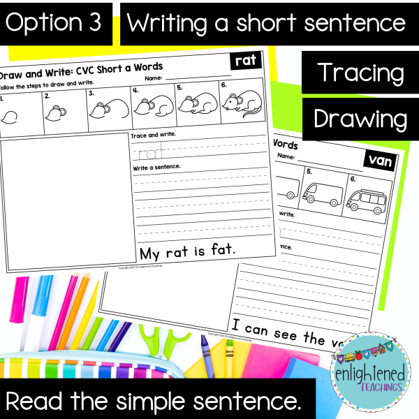 CVC Directed Drawings and Writing Worksheets - Short a CVC Word ...