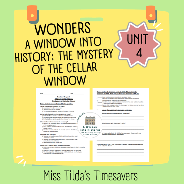 A Window into History - Read and Respond Grade 5 Wonders - Made By Teachers