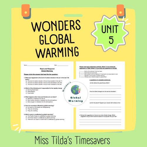 Global Warming - Read and Respond Grade 5 Wonders | Made By Teachers