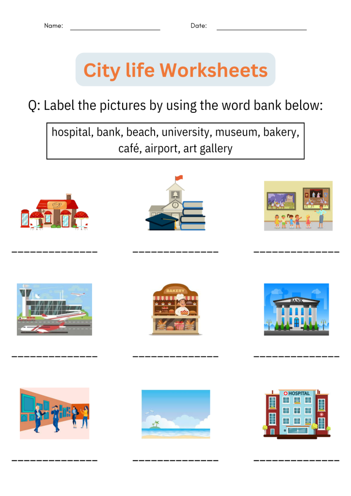 Printable Social Studies City and Village Life Activities Worksheets ...