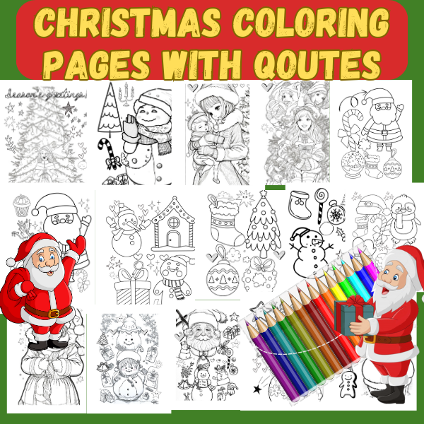 Holiday Quotes Coloring Pages for the Christmas & Winter Season