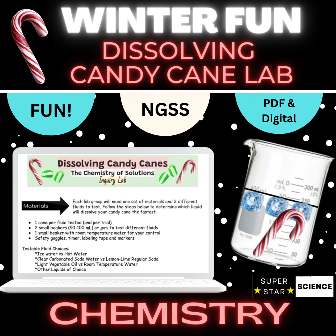 Holiday STEM Activity - Candy Cane Dissolving Lab Hands On Chemistry FUN MYP