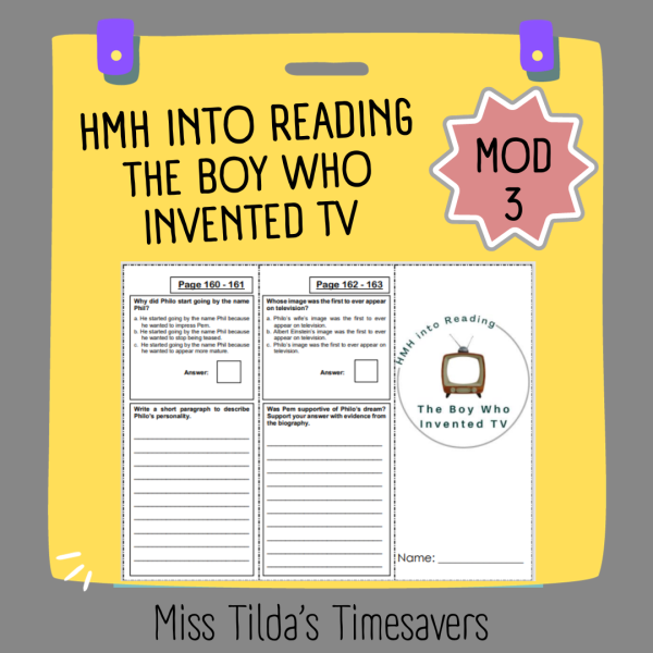 The Boy Who Invented TV - Grade 6 HMH into Reading - Made By Teachers