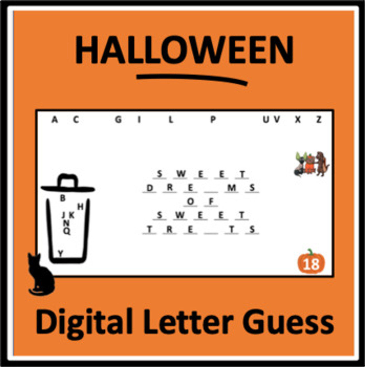 Halloween Letter Guess - a interactive ELA game